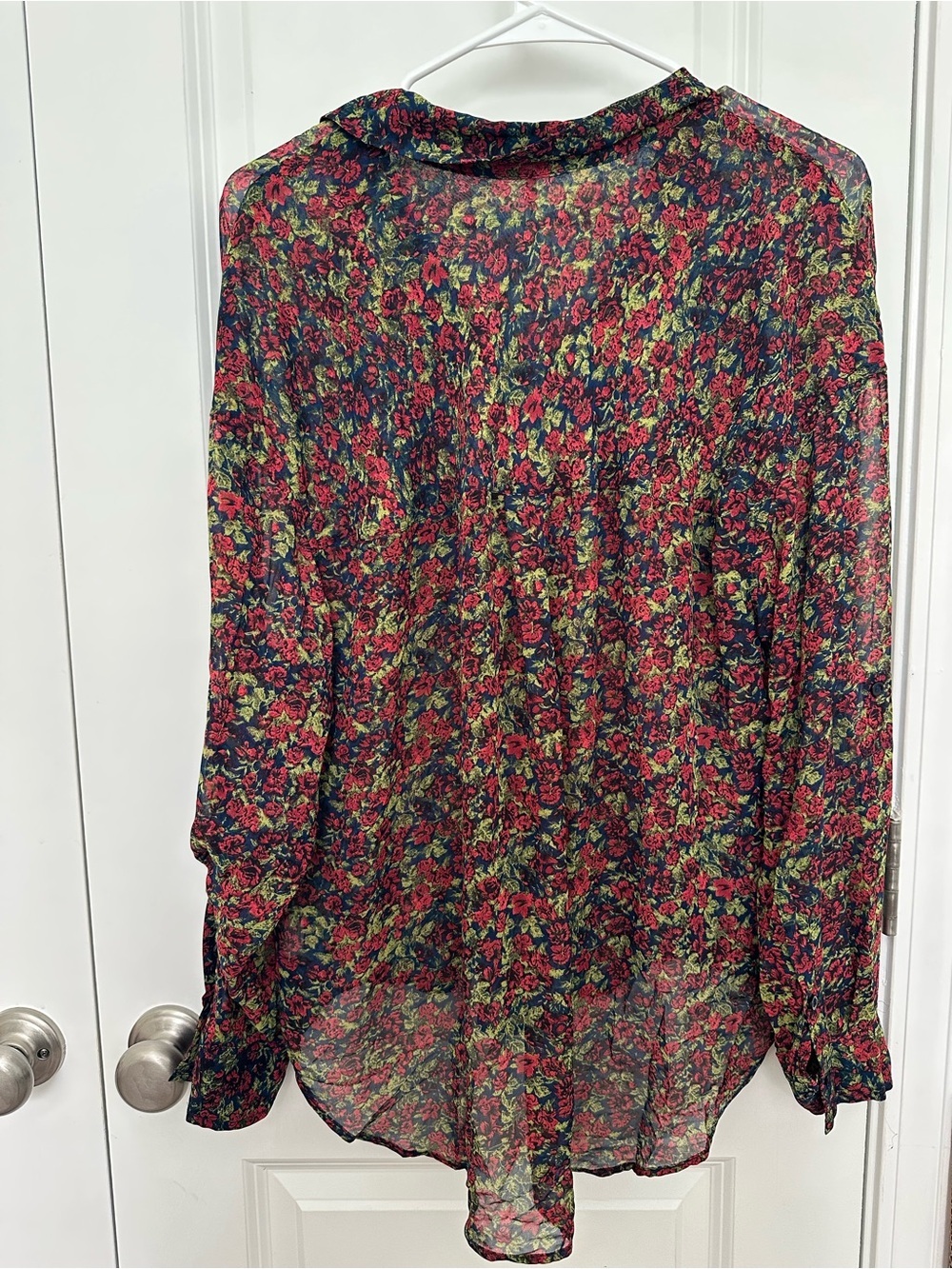 Free People Sheer Floral Print Button Down Shirt - Picture 3 of 5